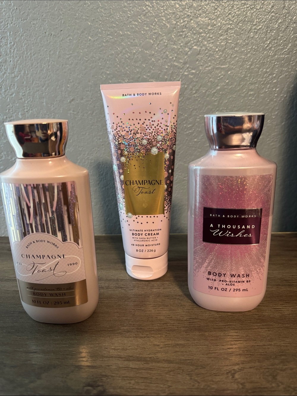 Bath & Body Works Champagne Toast & A Thousand Wishes Pink Body Wash Set